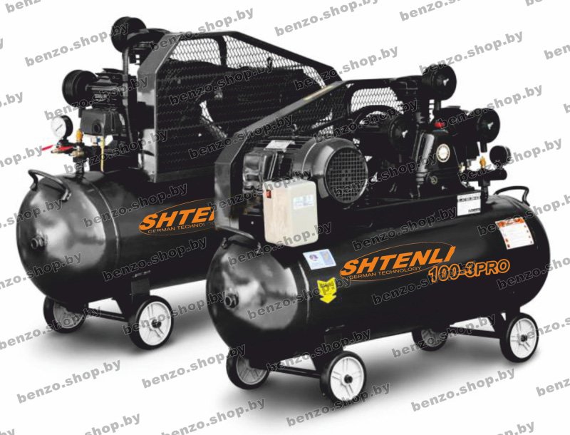 Компрессор Shtenli 100-3 pro HV (380 В. 100 л. 2,2 кВт. 3 цилиндра)